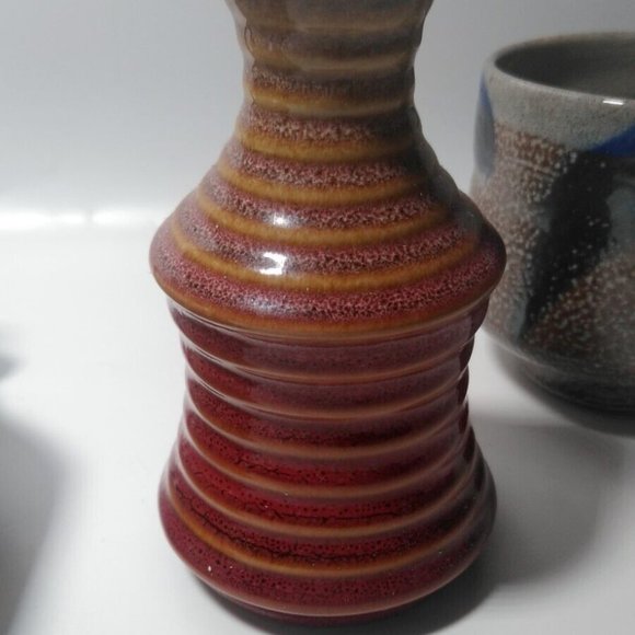 Lot Of 3 Handmade Studio Art Pottery Decorative Pieces Home Décor Signed Vase - Picture 10 of 12